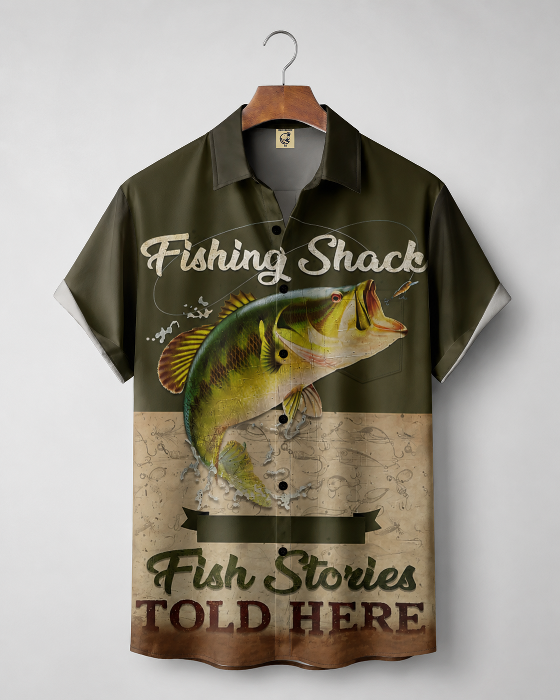 Men's Fishing Shack Fish Stories Bass Shirt | Short Sleeve