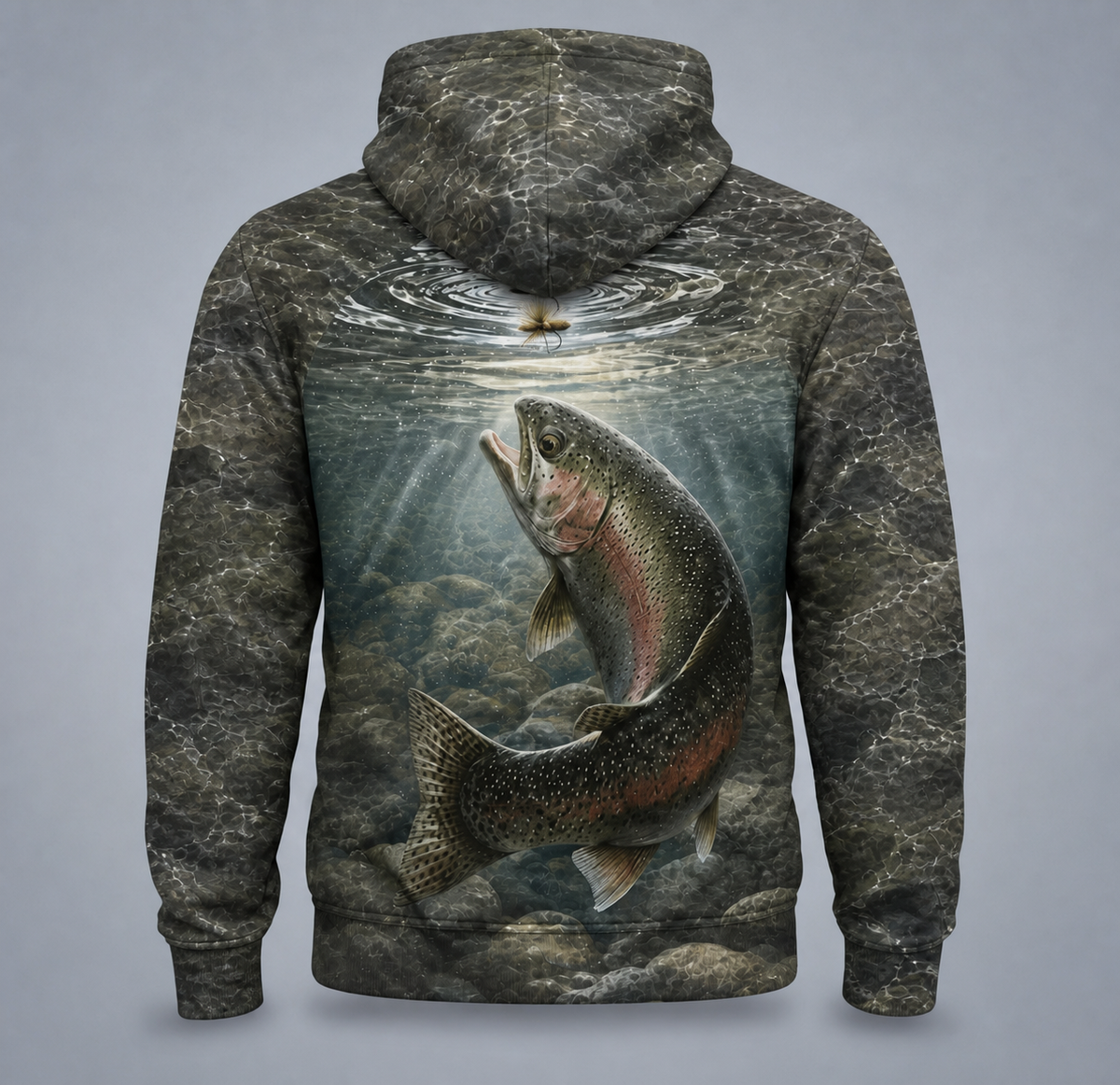 Rainbow Trout Fly Fishing 3D Hoodie – Camo Angler Gift