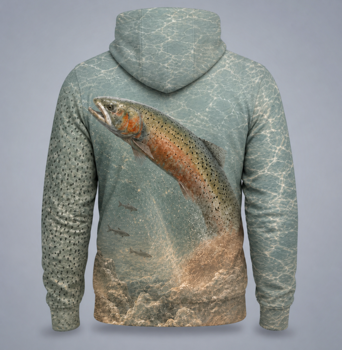 Cutthroat Trout Leaping 3D Fishing Hoodie for Anglers