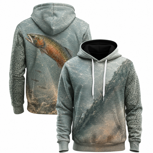 Cutthroat Trout Leaping 3D Fishing Hoodie for Anglers