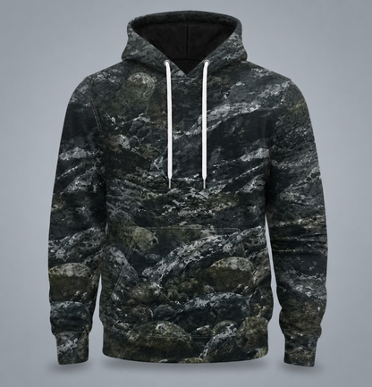 Rainbow Trout 3D Fishing Hoodie – Dark Camo Angler Gift