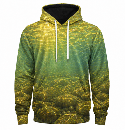Rainbow Trout Underwater 3D Fishing Hoodie – Green Camo