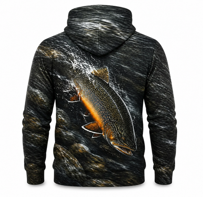 Brook Trout Splash 3D Fishing Hoodie – Dark River Angler