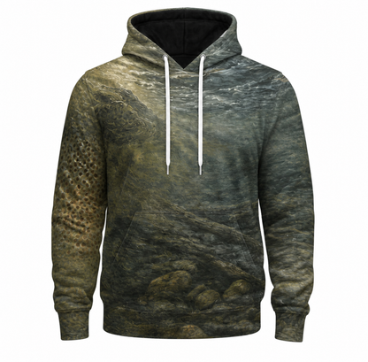 Brown Trout 3D Fishing Hoodie – River Camo Angler Gift