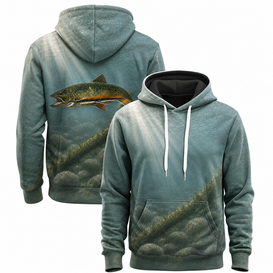 Brown Trout 3D Fishing Hoodie – River Camo Angler Gift (Copy)