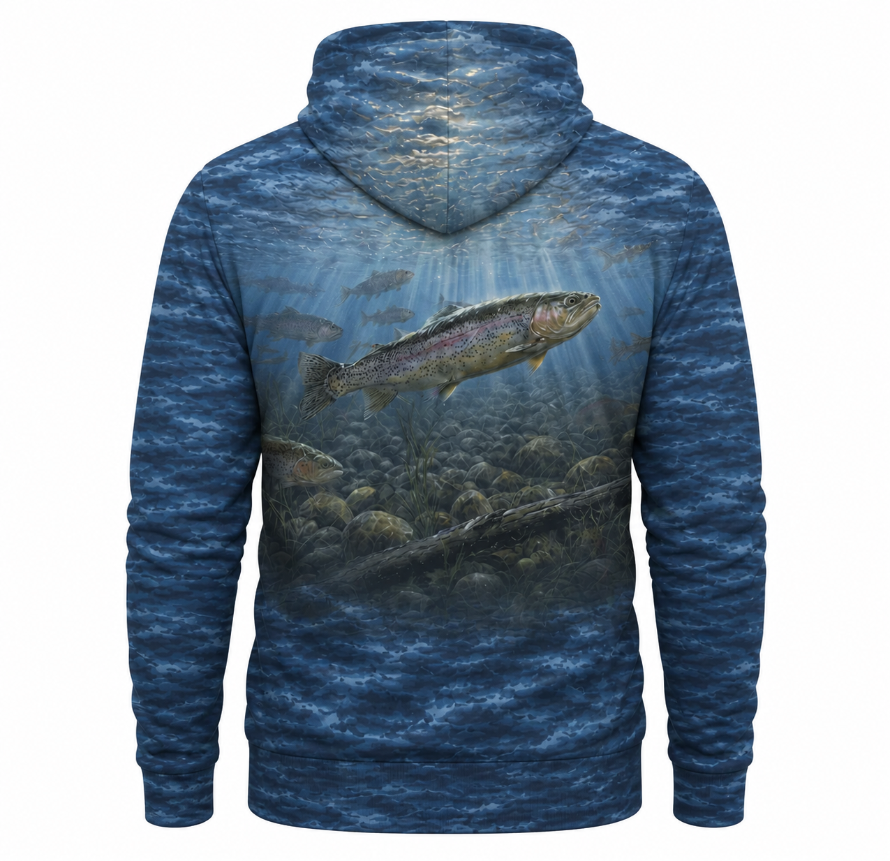 Rainbow Trout 3D Fishing Hoodie – Blue Water Angler Gift