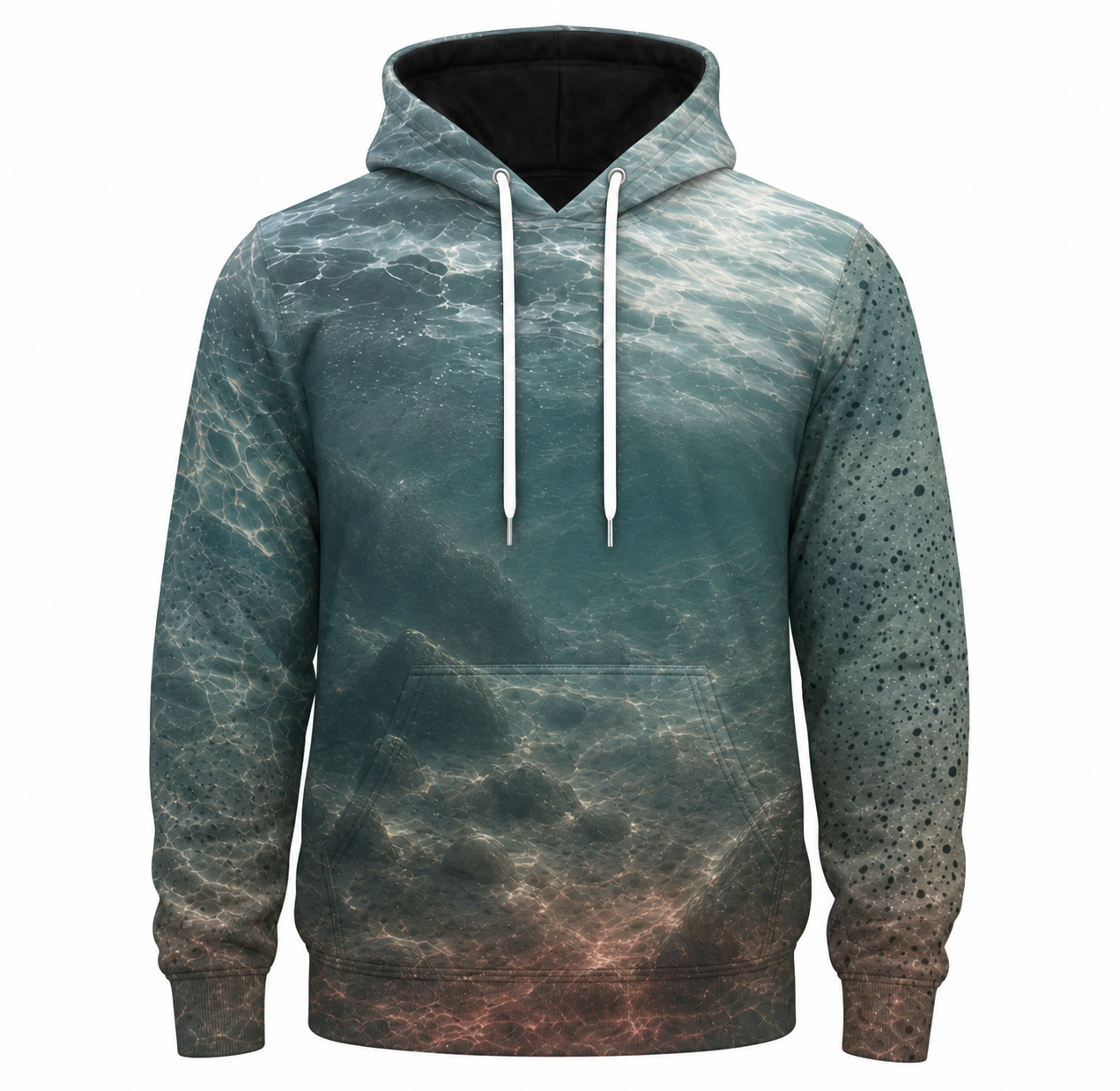 Rainbow Trout 3D Fishing Hoodie – Teal Rocky Angler Gift