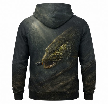 Northern Pike 3D Fishing Hoodie – Dark Water Angler Gift