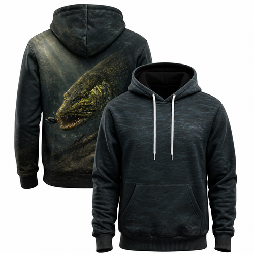 Northern Pike 3D Fishing Hoodie – Dark Water Angler Gift
