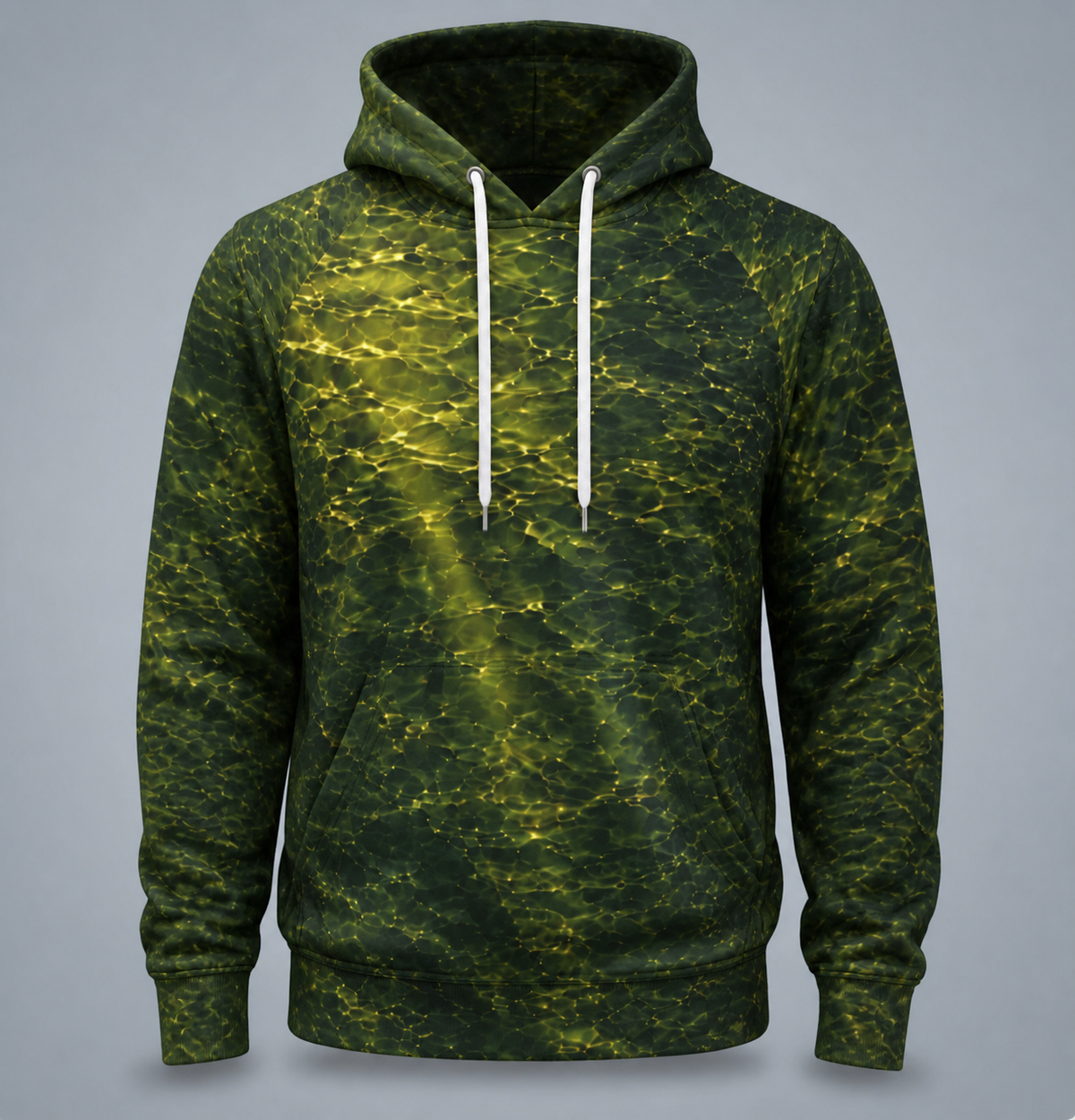 Muskie 3D Fishing Hoodie – Green Water Angler Gift for Men