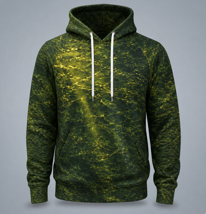 Muskie 3D Fishing Hoodie – Green Water Angler Gift for Men