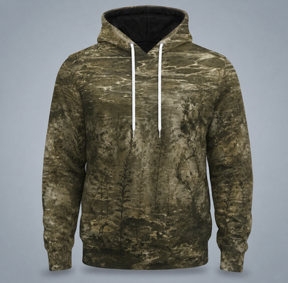Muskie 3D Fishing Hoodie – Sepia Camo Lure Angler Gift