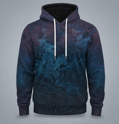 Muskie 3D Fishing Hoodie – Blue Hex Dark Water Angler Gift