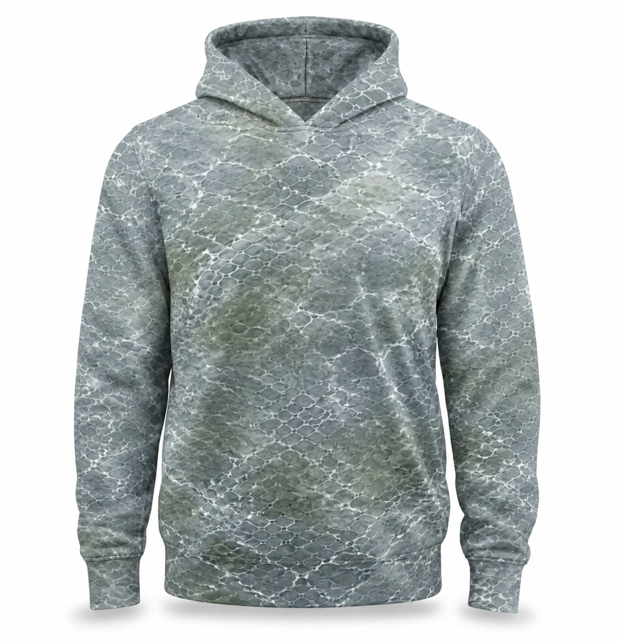 Muskie 3D Fishing Hoodie – Silver Water Angler Gift for Men