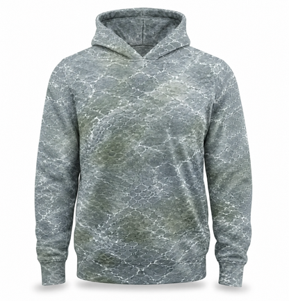 Muskie 3D Fishing Hoodie – Silver Water Angler Gift for Men