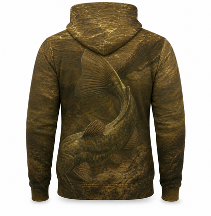 Catfish 3D Fishing Hoodie – Murky Water Angler Gift for Men