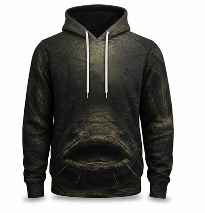 Catfish 3D Fishing Hoodie – Dark Water Angler Gift for Men