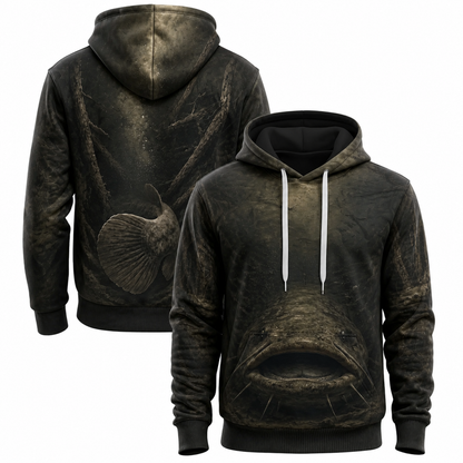 Catfish 3D Fishing Hoodie – Dark Water Angler Gift for Men