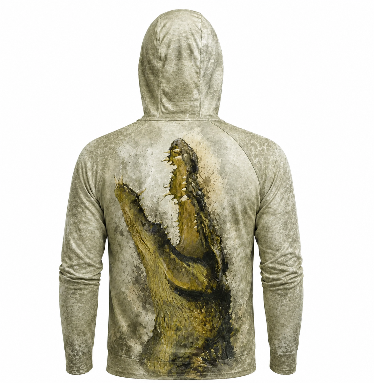 Alligator 3D Hoodie – Ivory Swamp Hunting Gift for Men