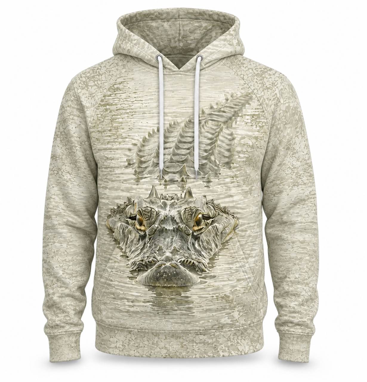 Alligator 3D Hoodie – Ivory Camo Swamp Hunting Gift