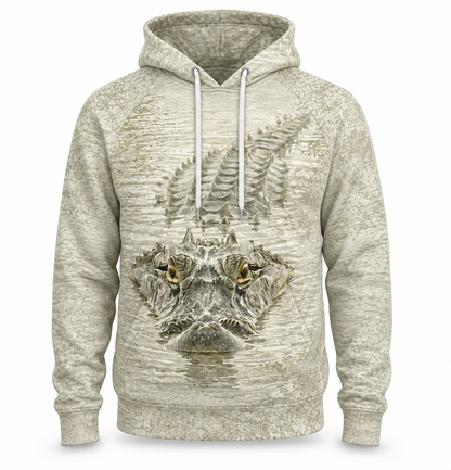Alligator 3D Hoodie – Ivory Camo Swamp Hunting Gift