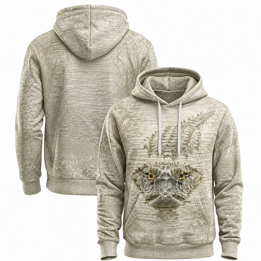 Alligator 3D Hoodie – Ivory Camo Swamp Hunting Gift
