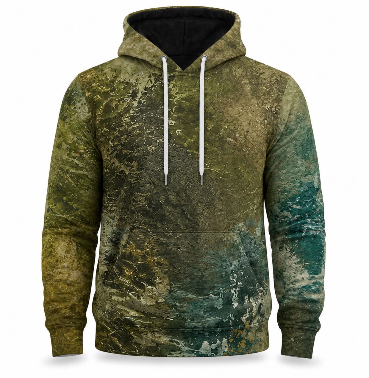 Crocodile 3D Hoodie – Teal Olive Swamp Hunting Gift for Men