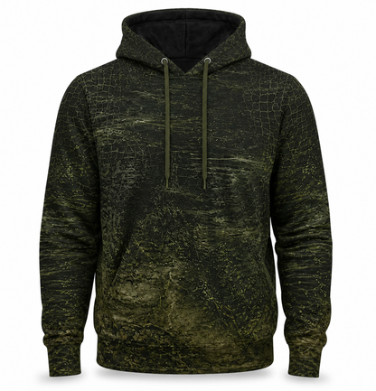 Crocodile 3D Hoodie – Black Olive Swamp Hunting Gift for Men