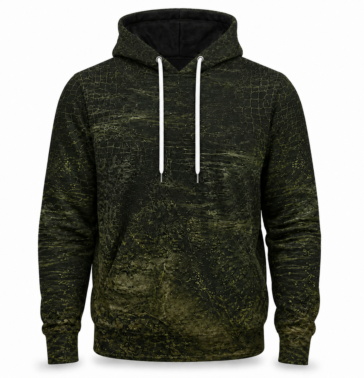 Crocodile 3D Hoodie – Black Olive Swamp Hunting Gift for Men