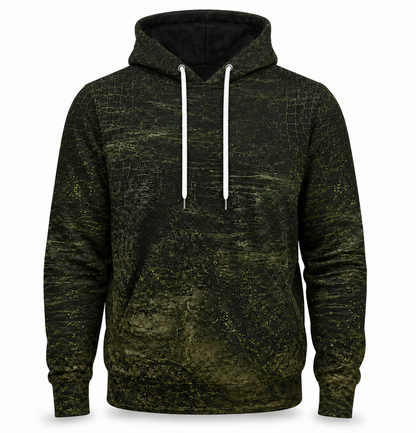Crocodile 3D Hoodie – Black Olive Swamp Hunting Gift for Men