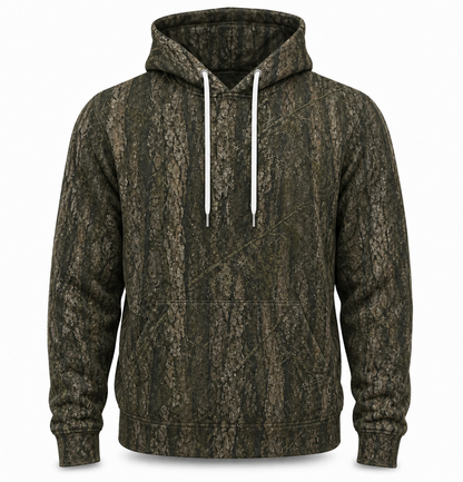 Crocodile 3D Hoodie – Bark Camo Swamp Hunting Gift for Men