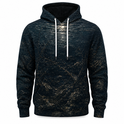 Walleye 3D Fishing Hoodie – Moonlit Night Angler Gift for Men