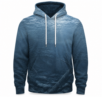 Walleye 3D Fishing Hoodie – Blue Boat Angler Gift for Men