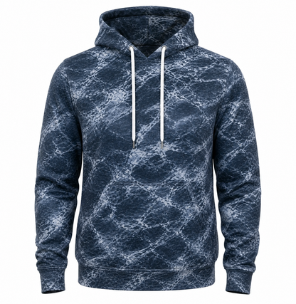 Walleye 3D Fishing Hoodie – Navy Rockbed Angler Gift for Men