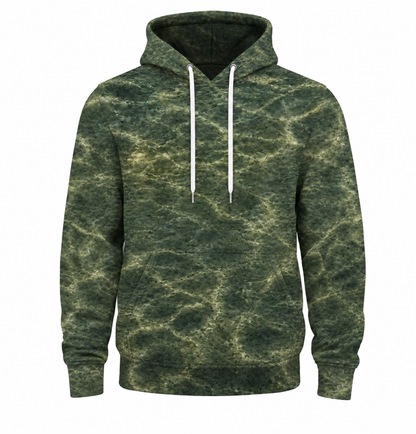 Walleye 3D Fishing Hoodie – Green Caustic Angler Gift for Men