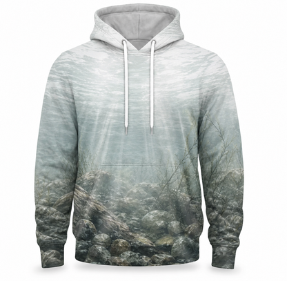 Walleye 3D Fishing Hoodie – Pale Rockbed Angler Gift for Men