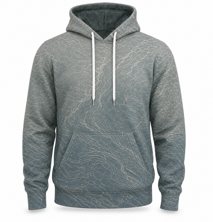 Walleye 3D Fishing Hoodie – Slate Contour Angler Gift for Men