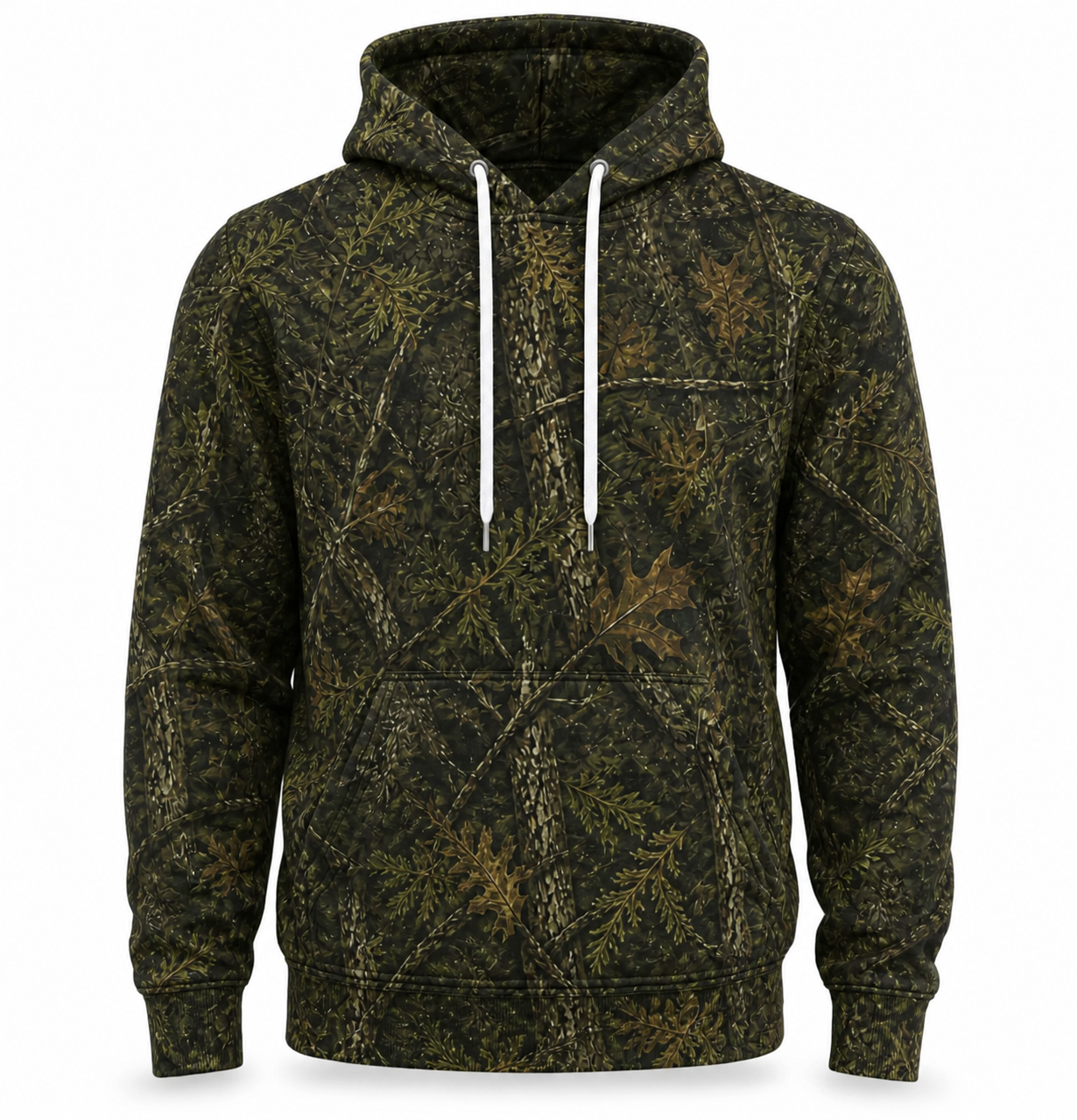 Walleye 3D Fishing Hoodie – Forest Camo Lure Angler Gift