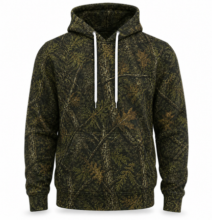 Walleye 3D Fishing Hoodie – Forest Camo Lure Angler Gift