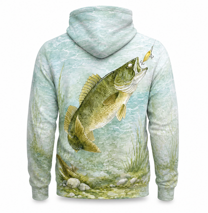 Walleye 3D Fishing Hoodie – Pale Aqua Lure Angler Gift