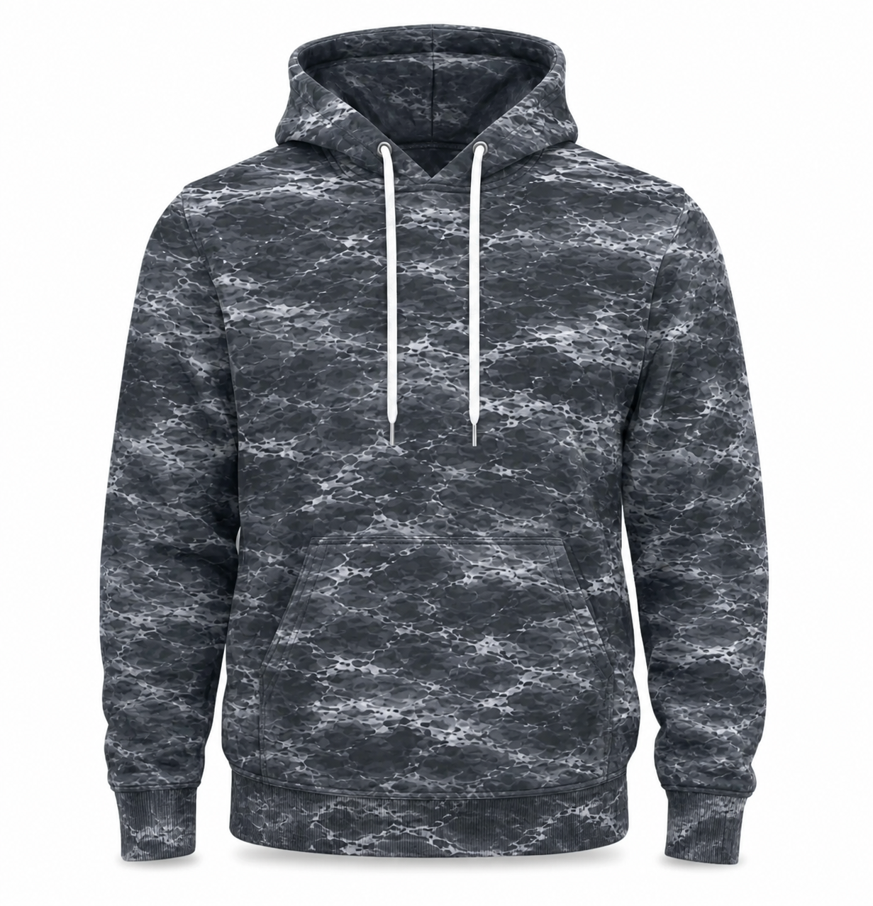 Salmon 3D Fishing Hoodie – Storm Gray Angler Gift for Men