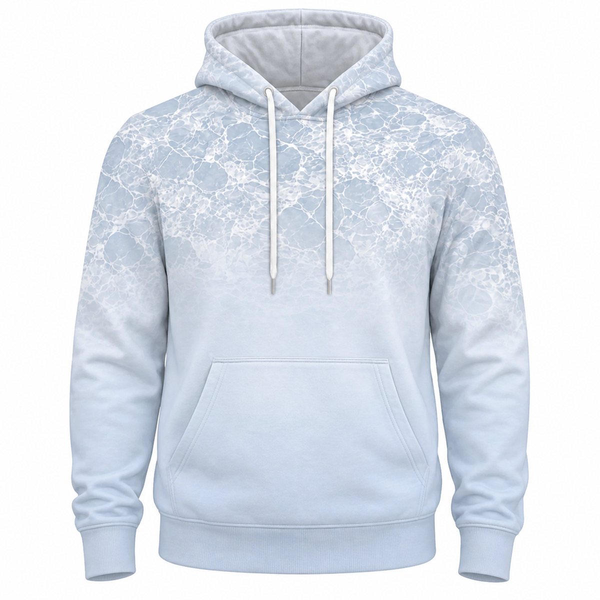 Salmon 3D Fishing Hoodie – Icy Blue Leaping Angler Gift