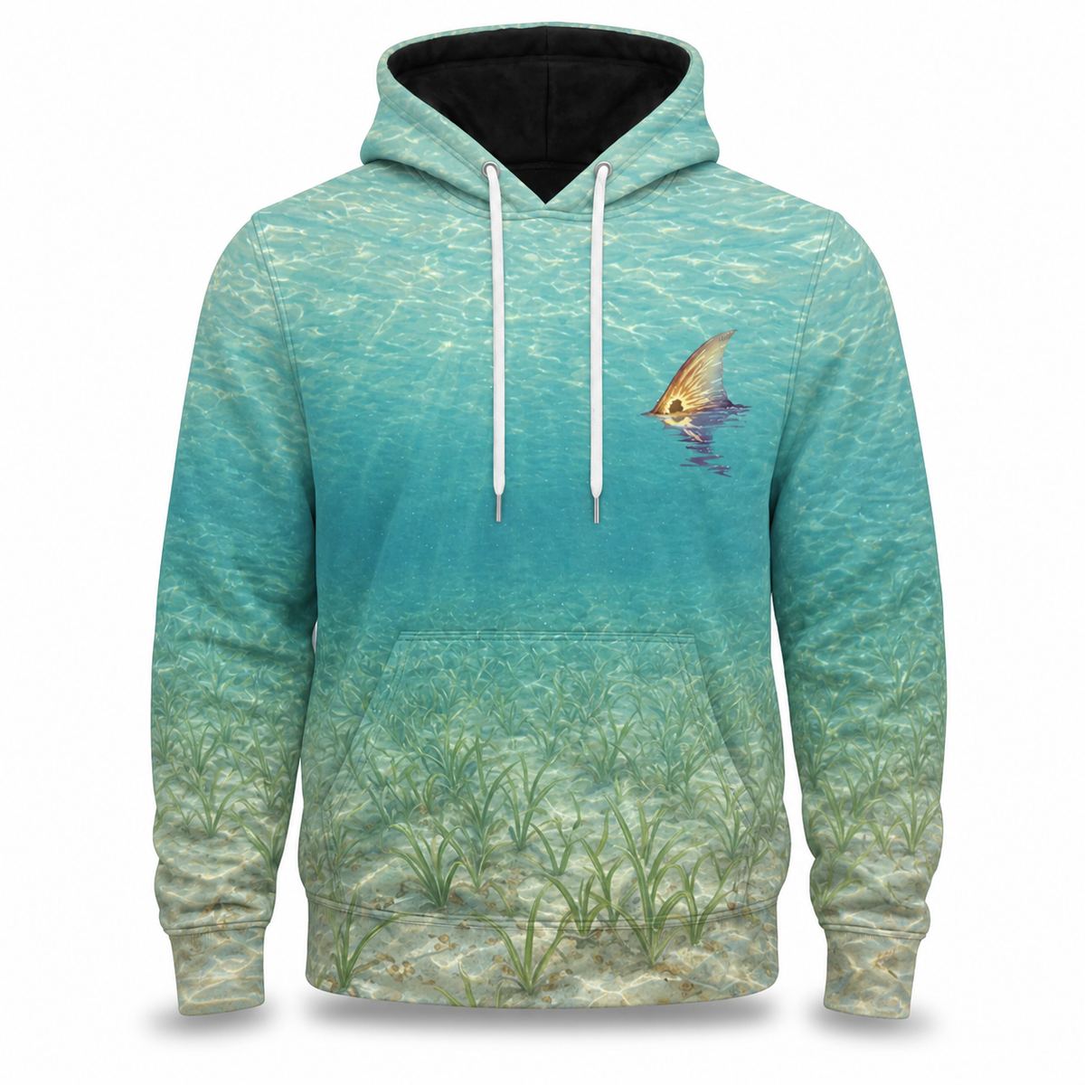 Redfish Tail Aqua Water 3D All Over Print Fishing Hoodie