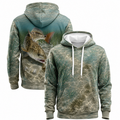 Redfish Pair Shallow Sand Flats 3D Print Fishing Hoodie