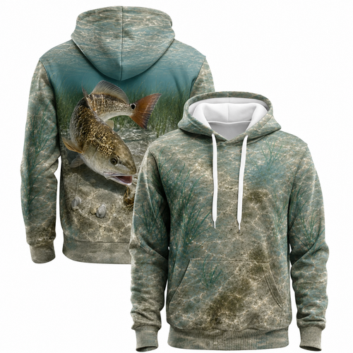 Redfish Pair Shallow Sand Flats 3D Print Fishing Hoodie