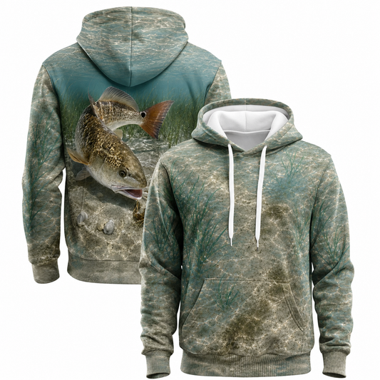 Redfish Pair Shallow Sand Flats 3D Print Fishing Hoodie