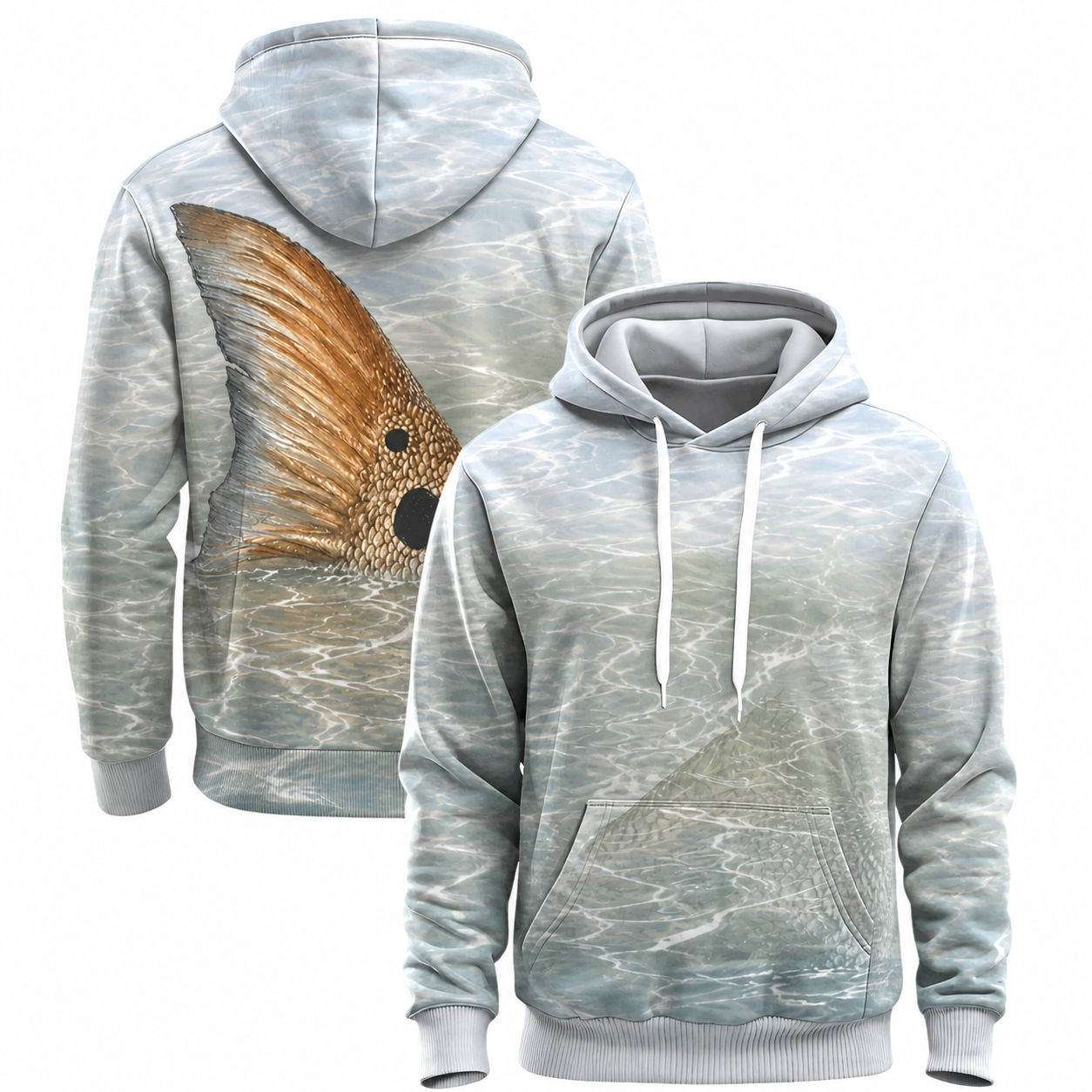 Redfish Tailing Pale Water 3D All Over Print Fishing Hoodie