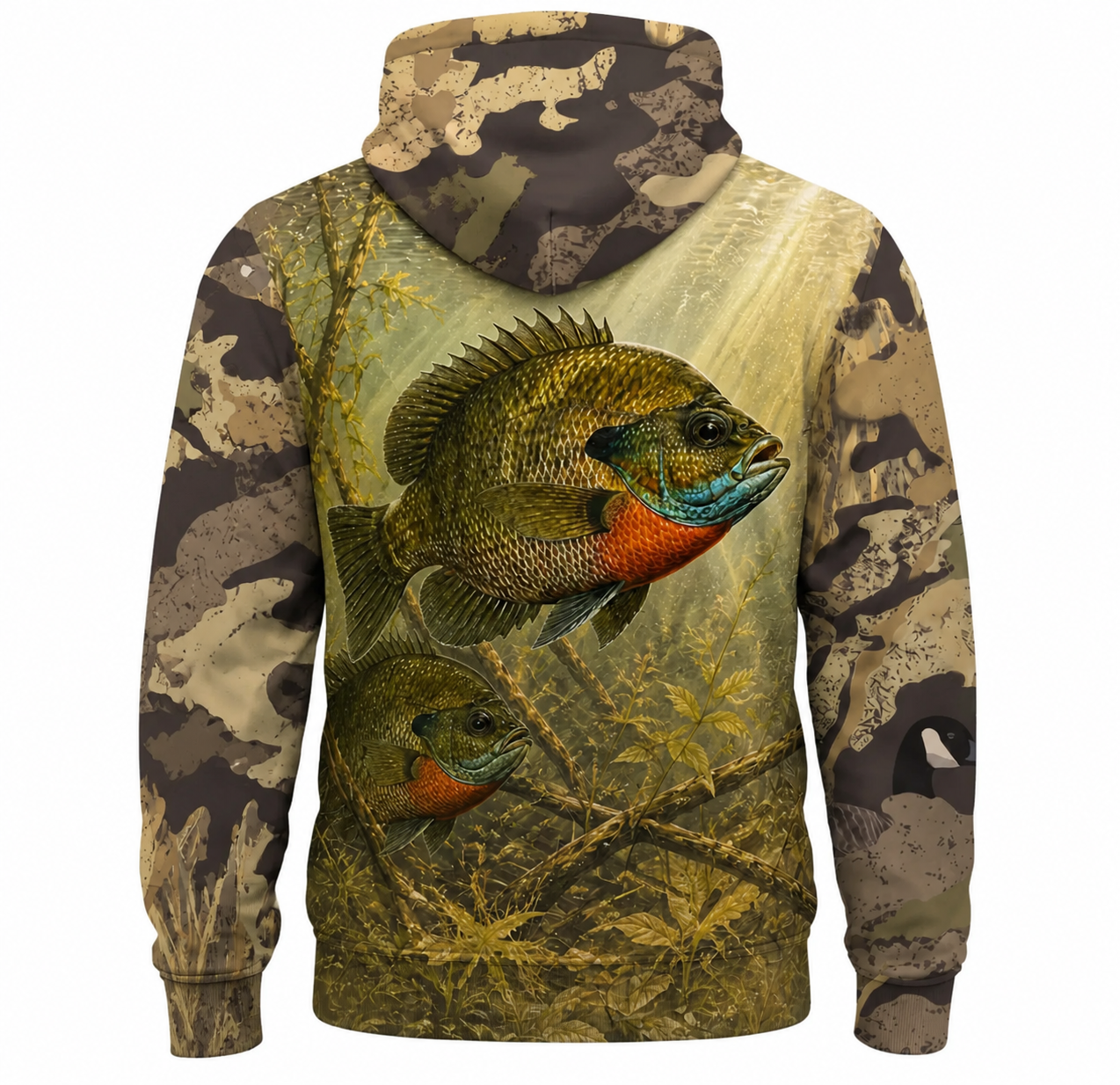 Golden Bluegill Weed Bed 3D All Over Print Fishing Hoodie