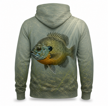Pale Sage Bluegill Sunfish 3D All Over Print Fishing Hoodie