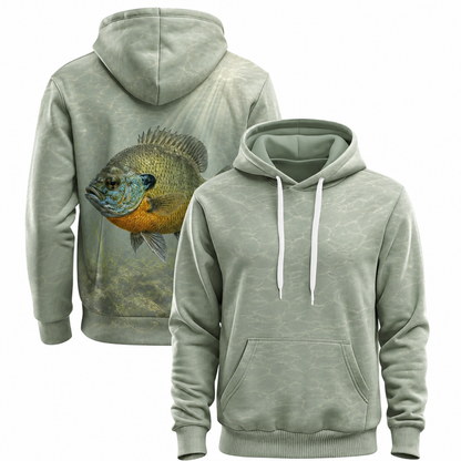 Pale Sage Bluegill Sunfish 3D All Over Print Fishing Hoodie